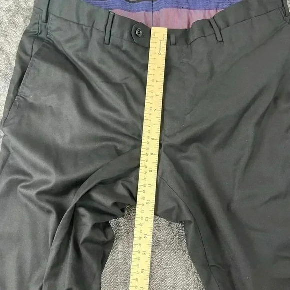 Incotex Super 100s Men's Dress Pants 37X26.5 Black Classic Fit Slacks Flat Front - Picture 7 of 13